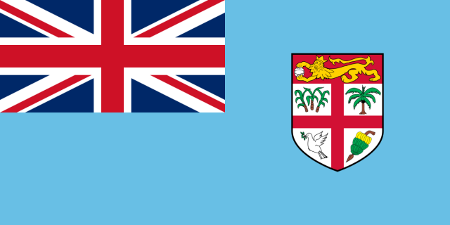 Fiji's national flag is a Light Blue Ensign with the country's Shield-of-Arms.